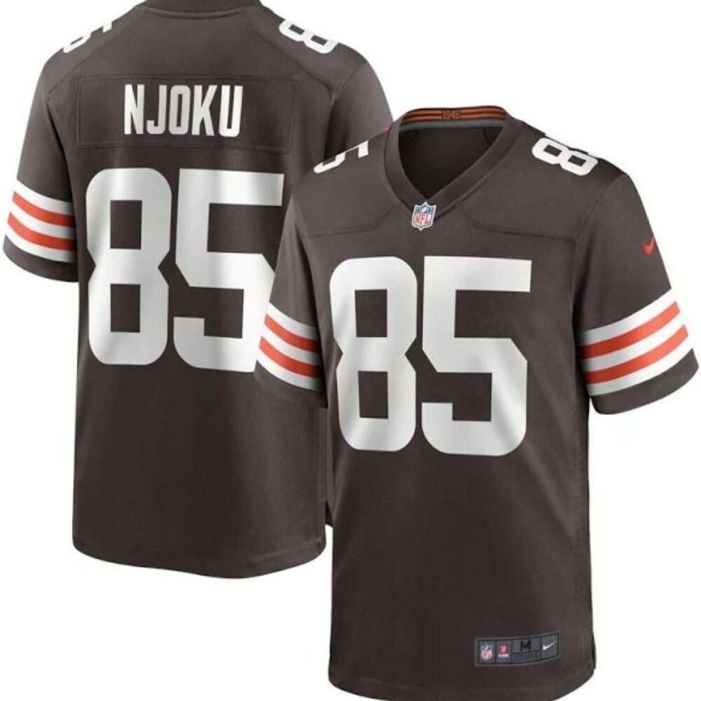 Mens Kids Youths David Njoku Brown Stitched Jersey
